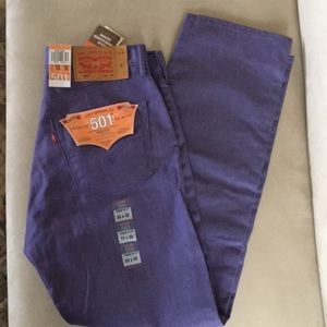 Levi’s 501 Straight Leg Button Fly 33/32 Lavender